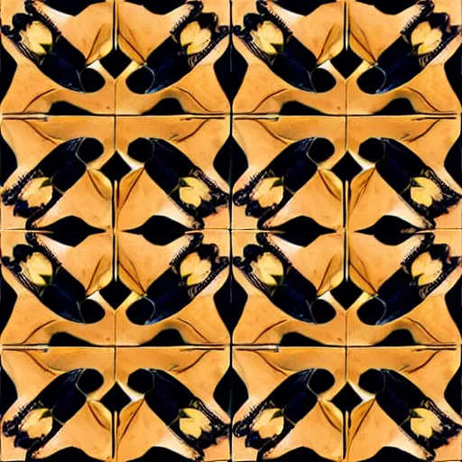 Image similar to hand painted wood tiles texture with perfect details, symmetry, digital art