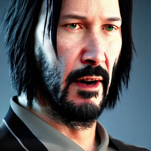 Image similar to Keanu Reevez in the role of Spanch Bob. Octane render, 4k, 8k, unreal 5, very detailed, hyper realism, trending on artstation.