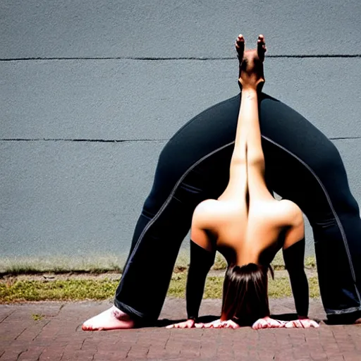 Prompt: horse headstand upside down