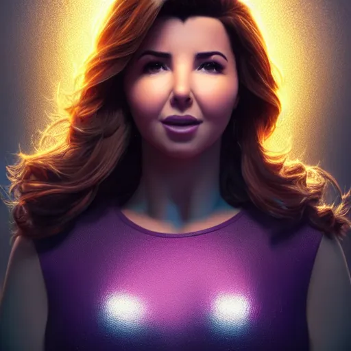 Prompt: a portrait of nancy ajram as thanos, the pixar adaptation, with same hairstyle, hyper detailed, digital art, trending in artstation, cinematic lighting, studio quality, smooth render, unreal engine 5 rendered, octane rendered