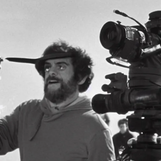 Prompt: Stanley Kubrick filming an alien invasion