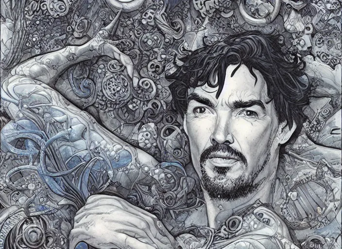 Image similar to a highly detailed underwater portrait of stephen strange, james gurney, james jean