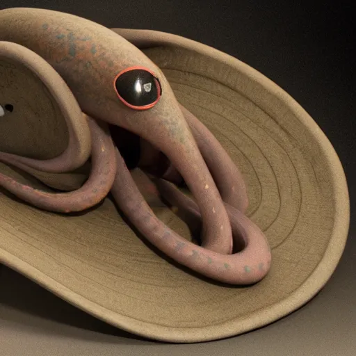 Image similar to hyperrealistic dslr film still of amorphous squid disguised as early cuyler wearing hat, stunning 8 k octane comprehensive 3 d render, inspired by istvan sandorfi & greg rutkowski & unreal engine, perfect symmetry, dim volumetric cinematic lighting, extremely hyper - detailed, extremely lifelike attributes & lifelike texture, intricate, masterpiece, artstation, stunning