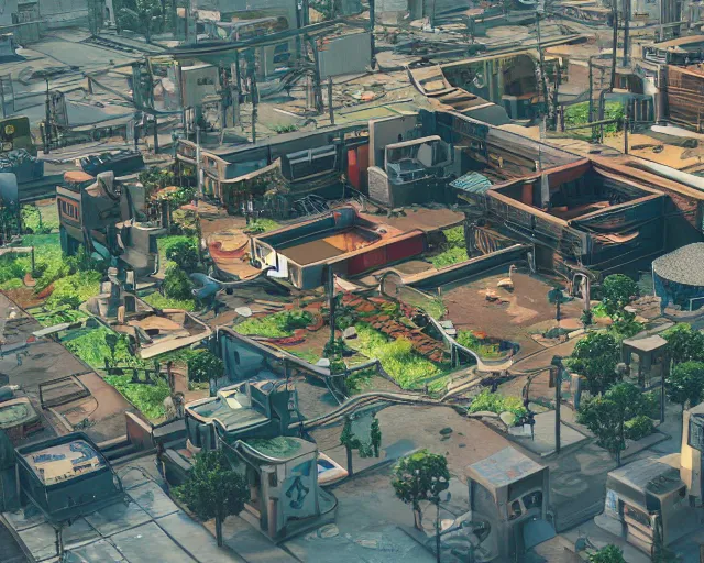 Prompt: fictional 3 d land plot ; moe art style ; isometric ; inspired by cyberpunk 2 0 7 7 ; highly detailed map ; realistic proportions ; realistic lighting ; hyperrealistic ; octane render ; unreal engine 5