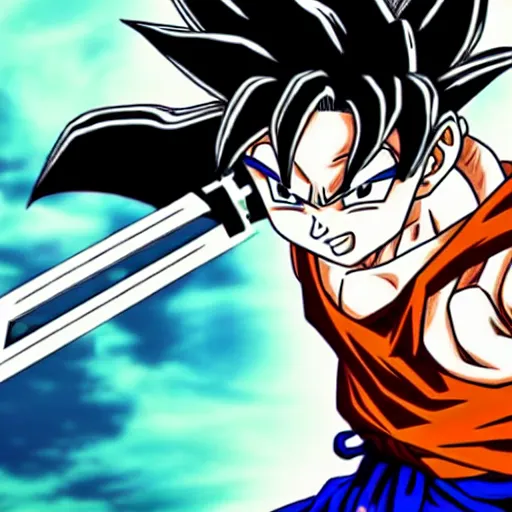 Image similar to goku with berserk sword