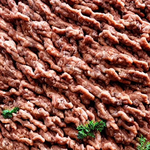 Image similar to giant mountains of ground beef