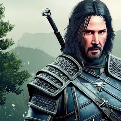 Image similar to Keanu reeves in the Witcher 3 4K detailed super realistic