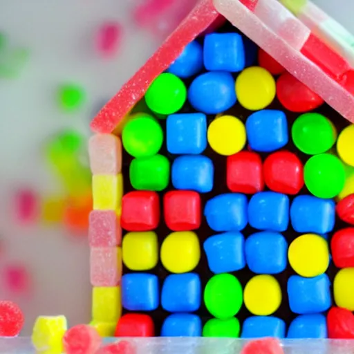 Image similar to a candy house made of chiclets