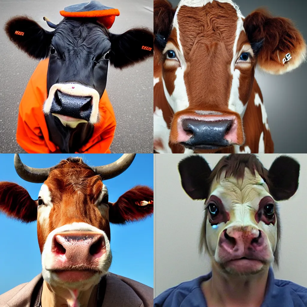 Image similar to mugshot of a cow dressed as an inmate