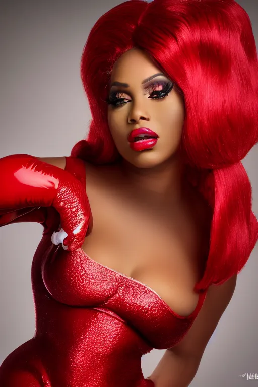 Image similar to nikki minaj as jessica rabbit, cosplay, studio lighting, 4 k, hdr color