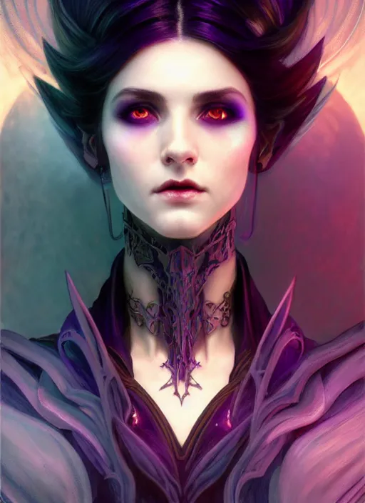 Image similar to a beautiful cinematic female Necromancer Sorceress, galatic shamen with Quantum energy fantasy, fantasy magic, short fade hair, undercut hairstyle, dark light night, intricate, elegant, sharp focus, illustration, highly detailed, digital painting, concept art, matte, art by WLOP and Artgerm and Greg Rutkowski and Alphonse Mucha, masterpiece