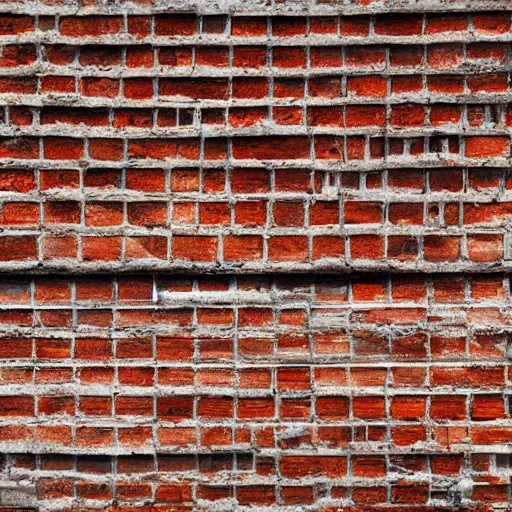 Image similar to albedo texture of brick wall, flat lighting, top - down photograph, large bricks, white mortar