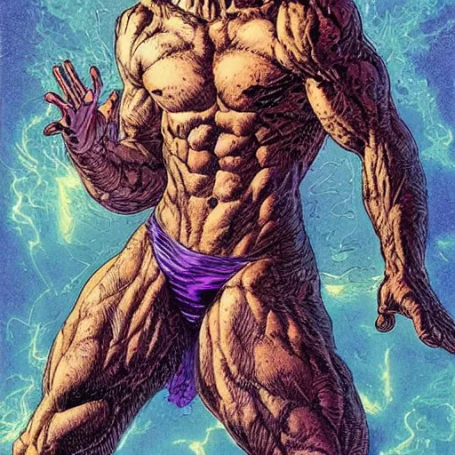 Image similar to a powerful psychic man emitting psychic power, psychic, psychic powers, detailed, highly detailed, hyper detailed, aesthetic!, trending on artstation, artstation, trending on tumblr, by Barry Windsor-Smith, fantasy, fantasy aesthetic!,