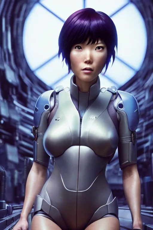 Prompt: weta disney pixar movie still portrait photo of motoko kusanagi the major ghost in the shell : : as cyborg woman by pixar : : by weta, wlop, ilya kuvshinov, rossdraws, artgerm, maxim cover, octane render, anime, octane render, 3 d, volumetric lighting, anti aliasing, raytracing : :