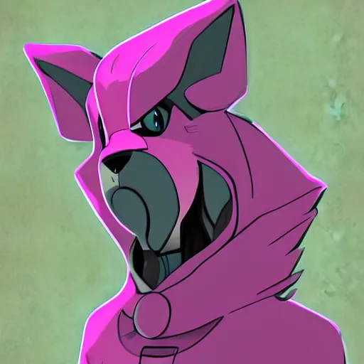 Image similar to pink hybrid of the furry species protogen, with the furry synth species, digital art, furaffinity