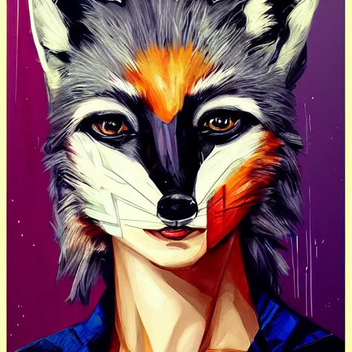 Image similar to portrait of a royal fox by Sandra Chevrier, trending on Artstation