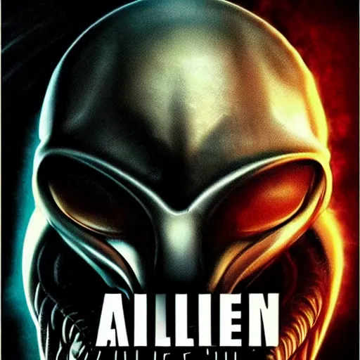 Image similar to alien vs. predator movie poster.
