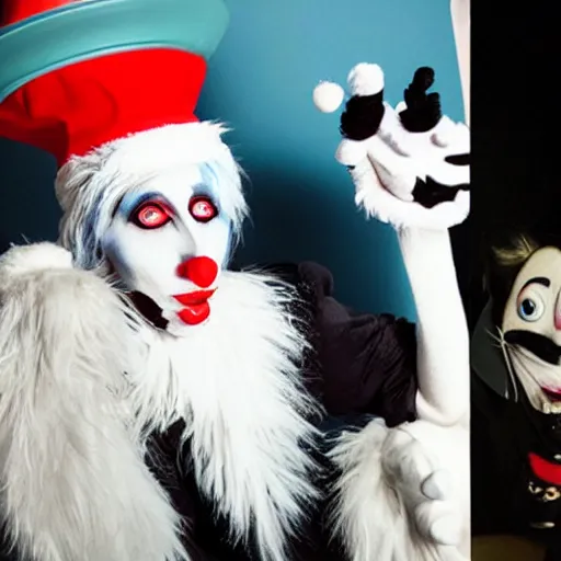 Image similar to marilyn manson as cat in the hat