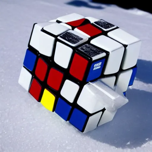 Image similar to a rubiks cube inside a block of ice