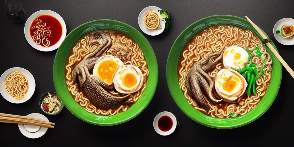 Prompt: Cthulhu eating ramen 8k