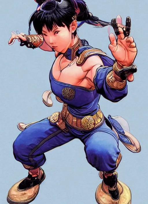 Prompt: apex legends chun li. concept art by james gurney and mœbius.