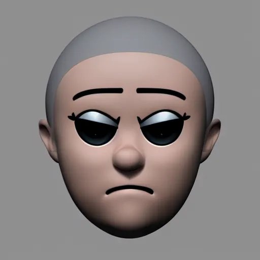 Prompt: IOS sad emoji, crying, 3D render, specular smooth shading