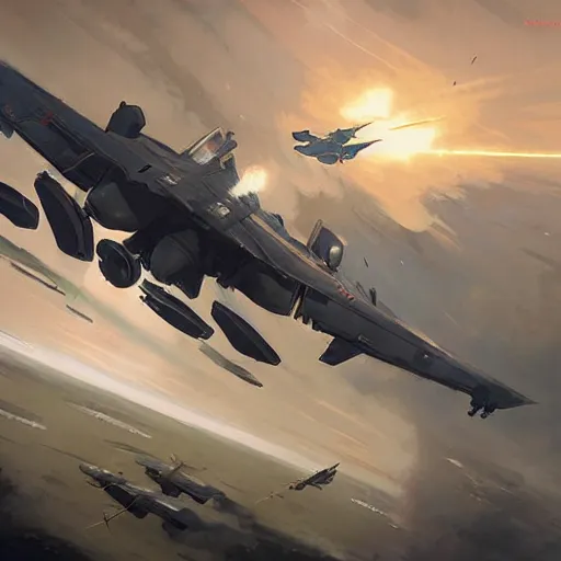 Image similar to air combat by Greg Rutkowski