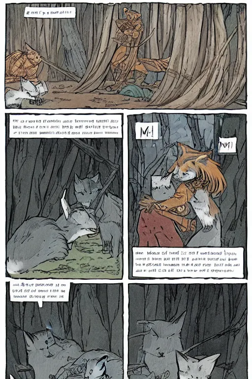 a graphic novel comic about warrior cats, Stable Diffusion