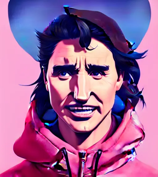 Prompt: face icon stylized minimalist justin trudeau pink hoody, loftis, cory behance hd by jesper ejsing, by rhads, makoto shinkai and lois van baarle, ilya kuvshinov, rossdraws global illumination