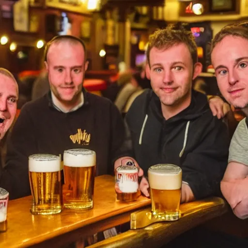 Prompt: the magi in a weatherspoons pub having a pint