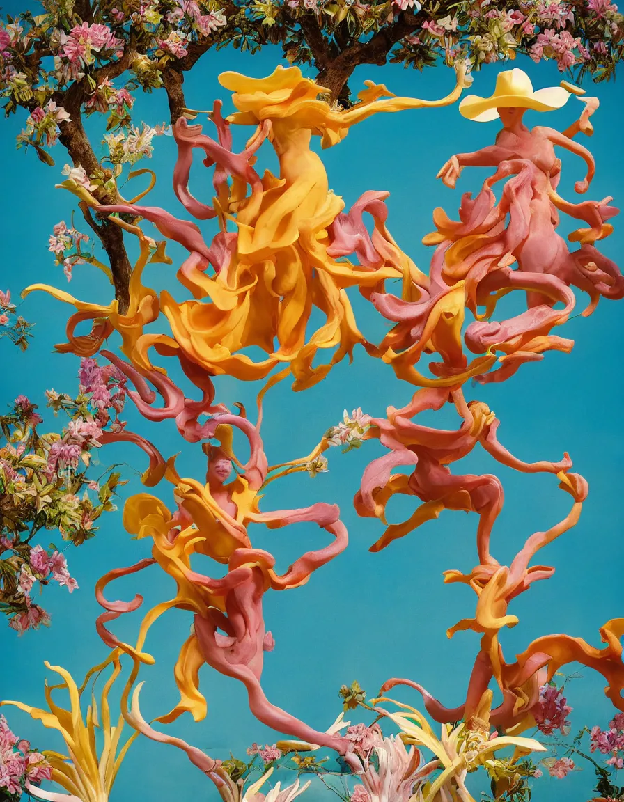 Prompt: a cowboy turning into blooms. tropical sea slugs. complementary colors. national geographic. 8 k, rendered in octane, smooth gradients. sculpture by antonio canova by slim aarons, by zhang kechun, by lynda benglis, by frank frazetta.