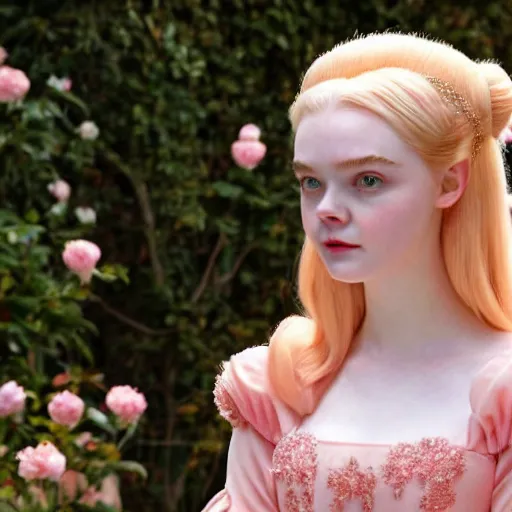 Prompt: elle fanning as princess peach