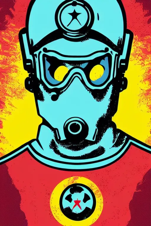 Image similar to fallout 7 6 retro futurist illustration art by butcher billy, sticker, colorful, illustration, highly detailed, simple, smooth and clean vector curves, no jagged lines, vector art, smooth andy warhol style