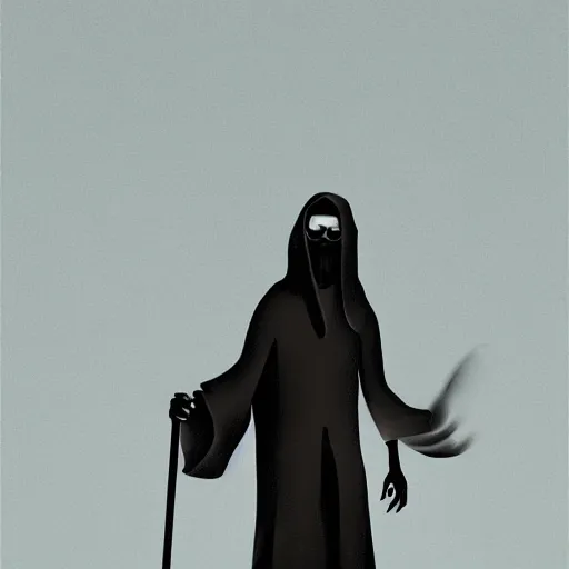 Prompt: grim reaper wearing sunglasses