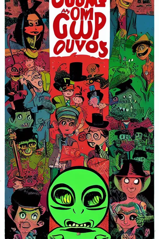 Image similar to the cover of a new goosebumps book, in the style of jamie hewlett, detailed, aesthetic,