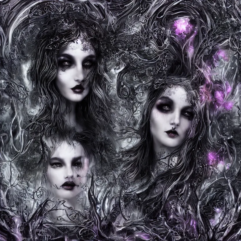 Image similar to stunning otherworldly Gothic goddess of beauty swarming in psychedelic Wicca, dark and mysterious, atmospheric, ominous, eerie, cinematic, Epic, 8k, 4k, ultra detail, ultra realistic, rendered by awesomeness