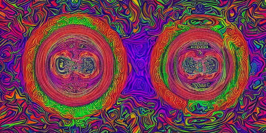 Prompt: a psychedelic face as dmt artwork in the style of alex grey