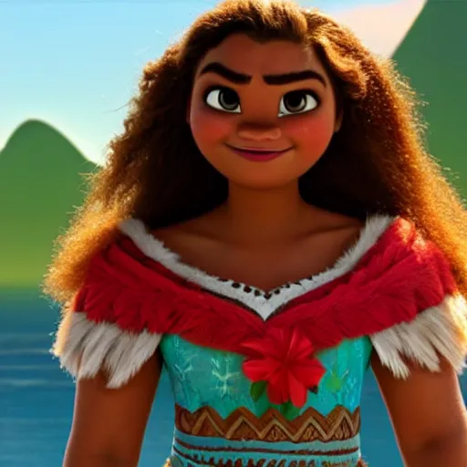 Image similar to moana in frozen, pixar, 8 k