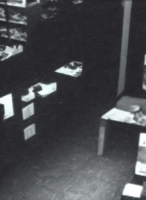 Image similar to black and white cctv footage of cryptid