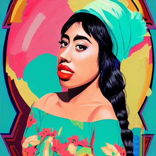 Image similar to kali uchis portrait painting by sachin teng