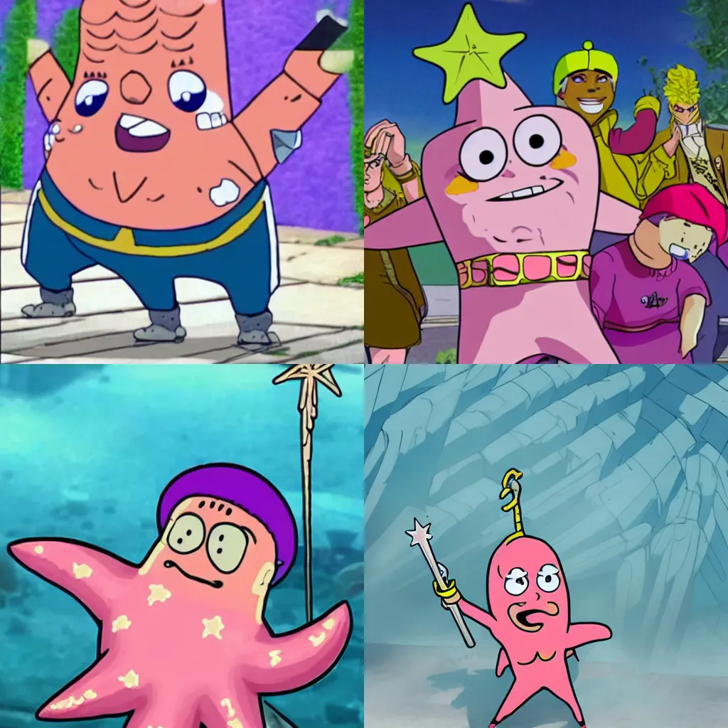 Prompt: Patrick star as jojo character