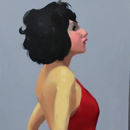 Image similar to hedgehog lady in the style of michael carson