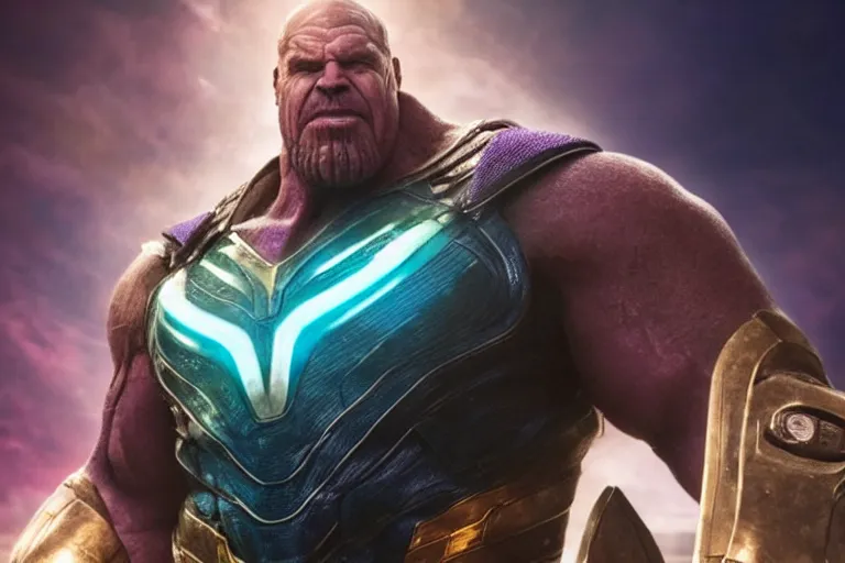 Image similar to promotional still of brian cox as thanos, 4 k, highly detailed,