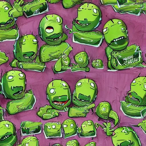 Image similar to pickle rick, trending on artstation