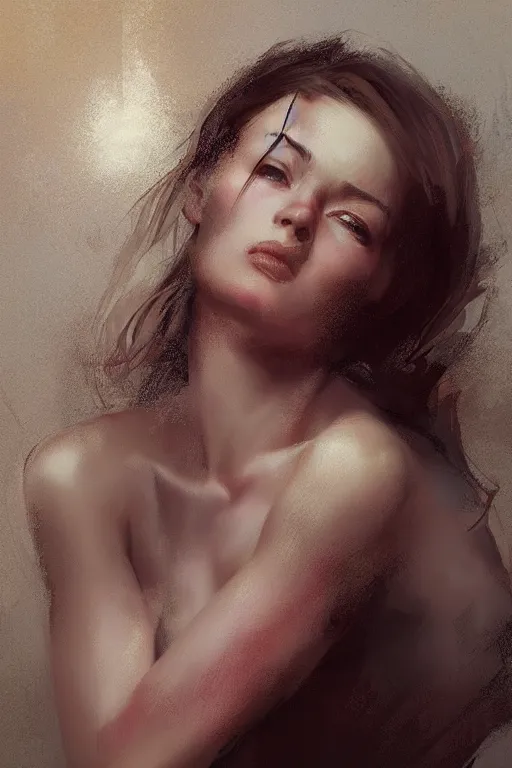 Image similar to girl portrait by toraji, mgs solid snake as a woman, oil painting, sunlit, paint texture, digital painting, highly detailed, artstation, sharp focus, illustration, concept art, ruan jia, charlie bowater, tom bagshaw, norman rockwell