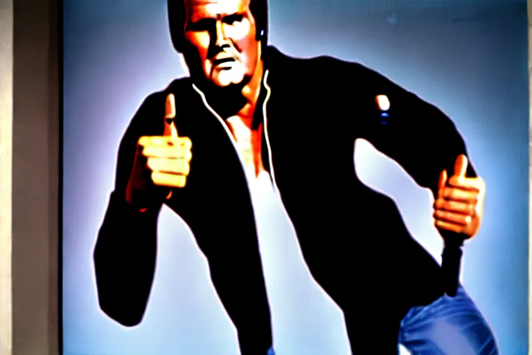 Image similar to actor lee majors playing steve austin, the six million dollar man, a tv series poster, moma museum 8 k