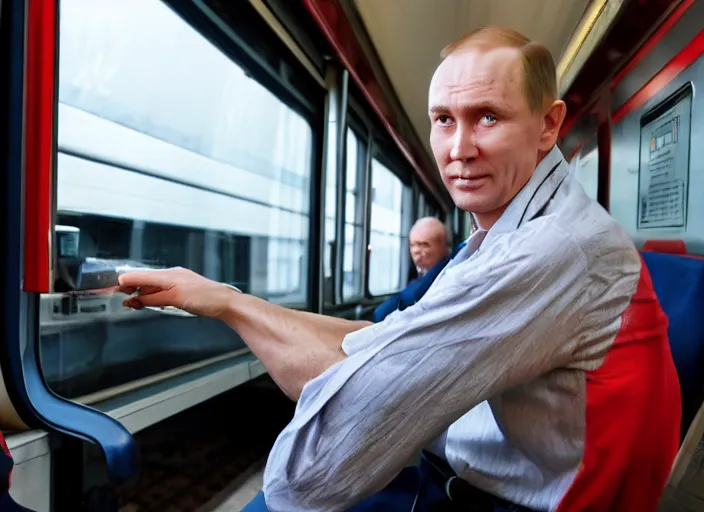 Prompt: train driver of the Russian Railways