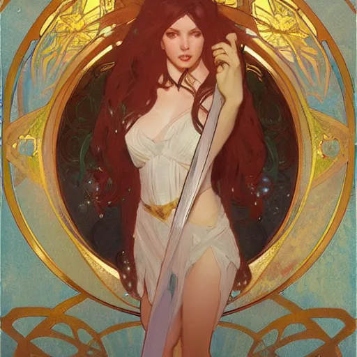 Image similar to portrait of lux from league of legends, art by alphonse mucha and greg rutkowski