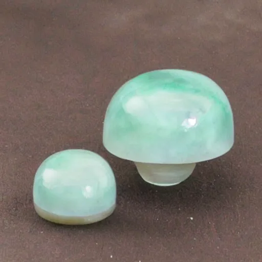 Image similar to translucent mushrooms, ice, translucent, with celadon glaze, inset with onyx, stone, moss