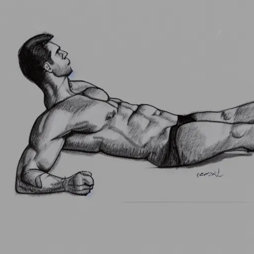 Image similar to sketch of a man doing situps